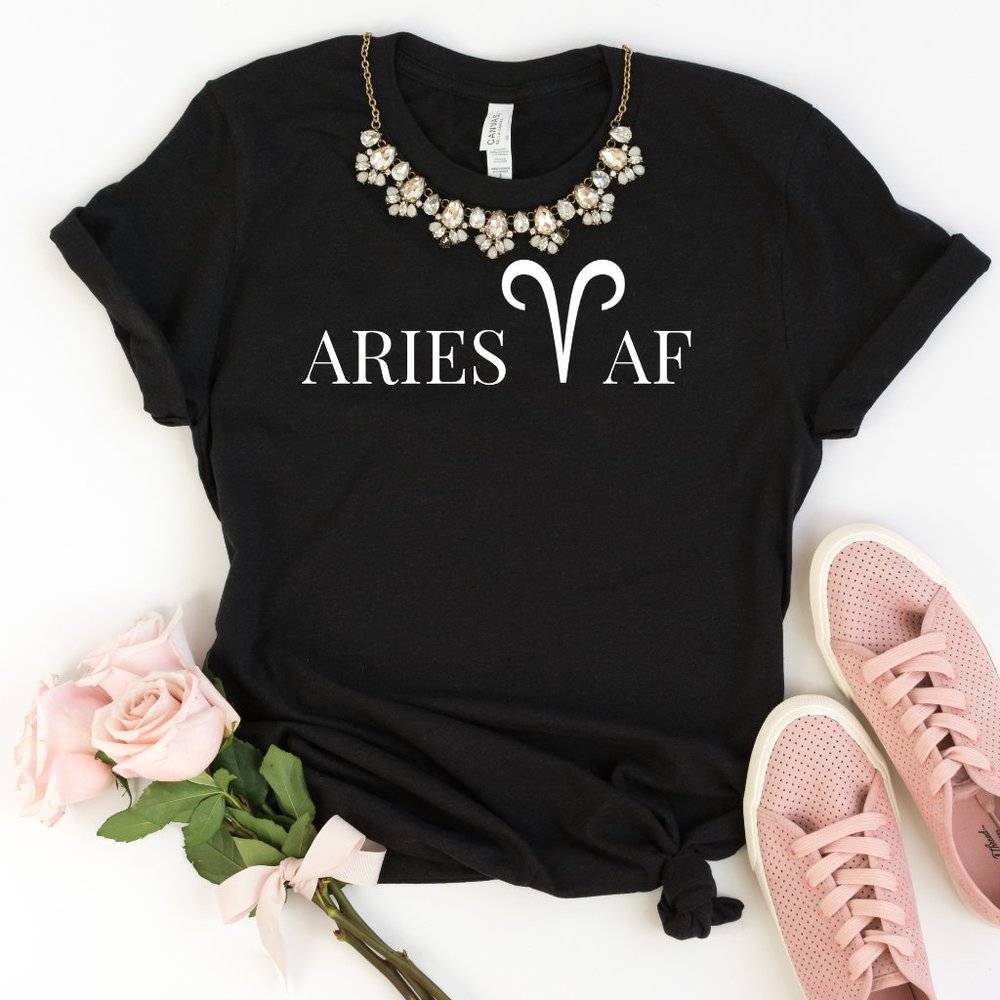 Aries Af Zodiac Graphic T-shirt Unisex Style - Picture 2 of 5